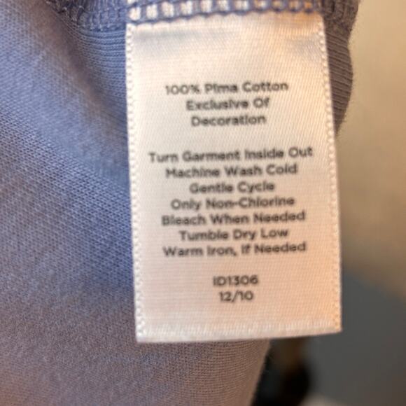 Talbot's Ruffle Tank Soft Pima Cotton Petite Medium Blue - Picture 6 of 7